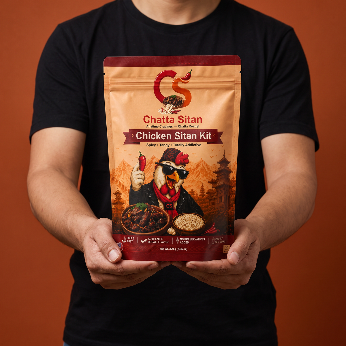 Chicken Sitan Kit ready to eat in 30 seconds — no cooking and no refrigeration