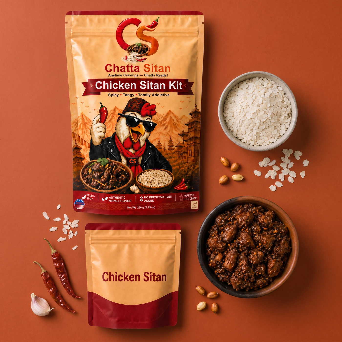 Chatta Sitan Chicken Sitan Kit — 200g ready-to-eat Nepali chicken sitan pouch